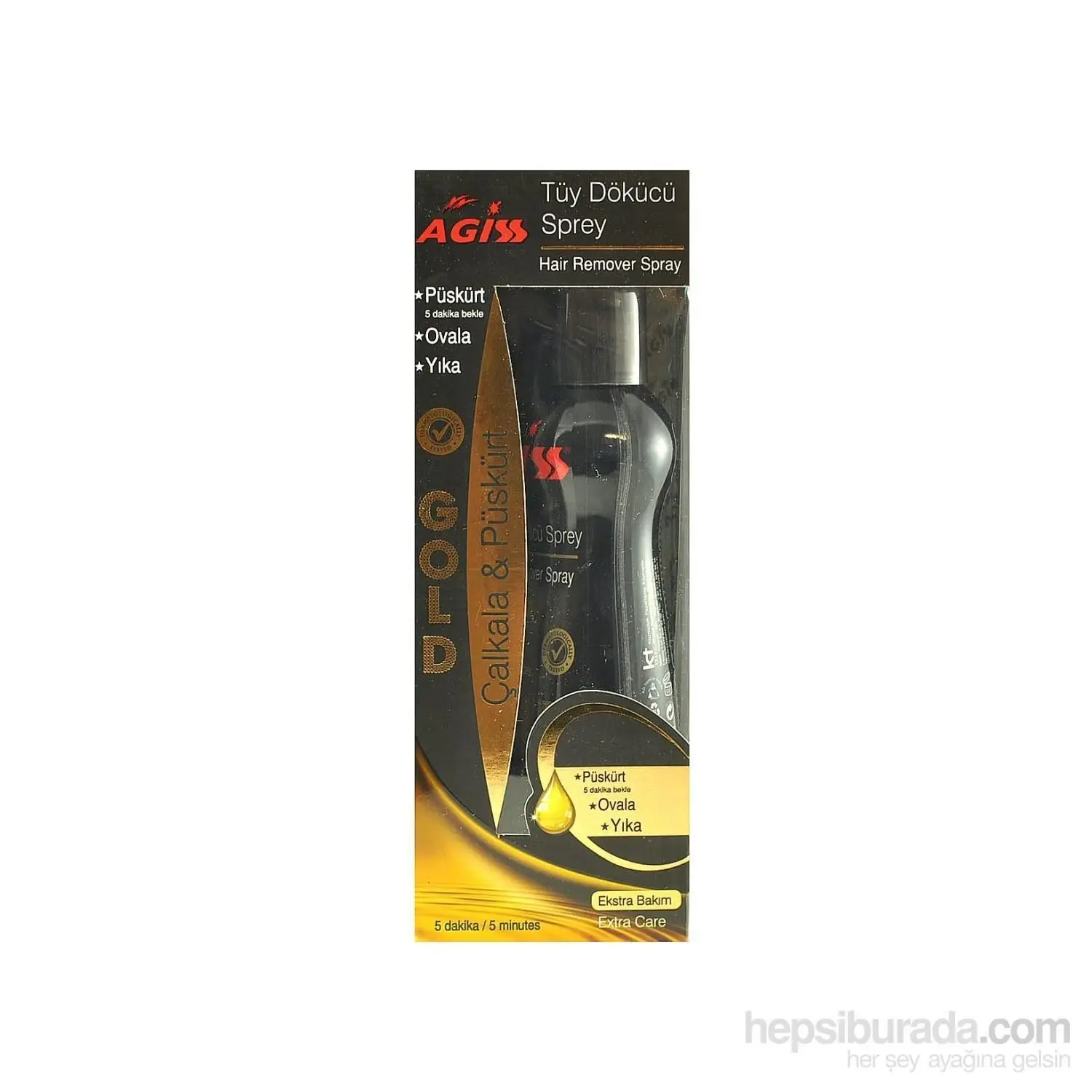 Agiss Gassız Unisex Tüy Dökücü Sprey Gold Tüm Ciltler İçin 175 Ml