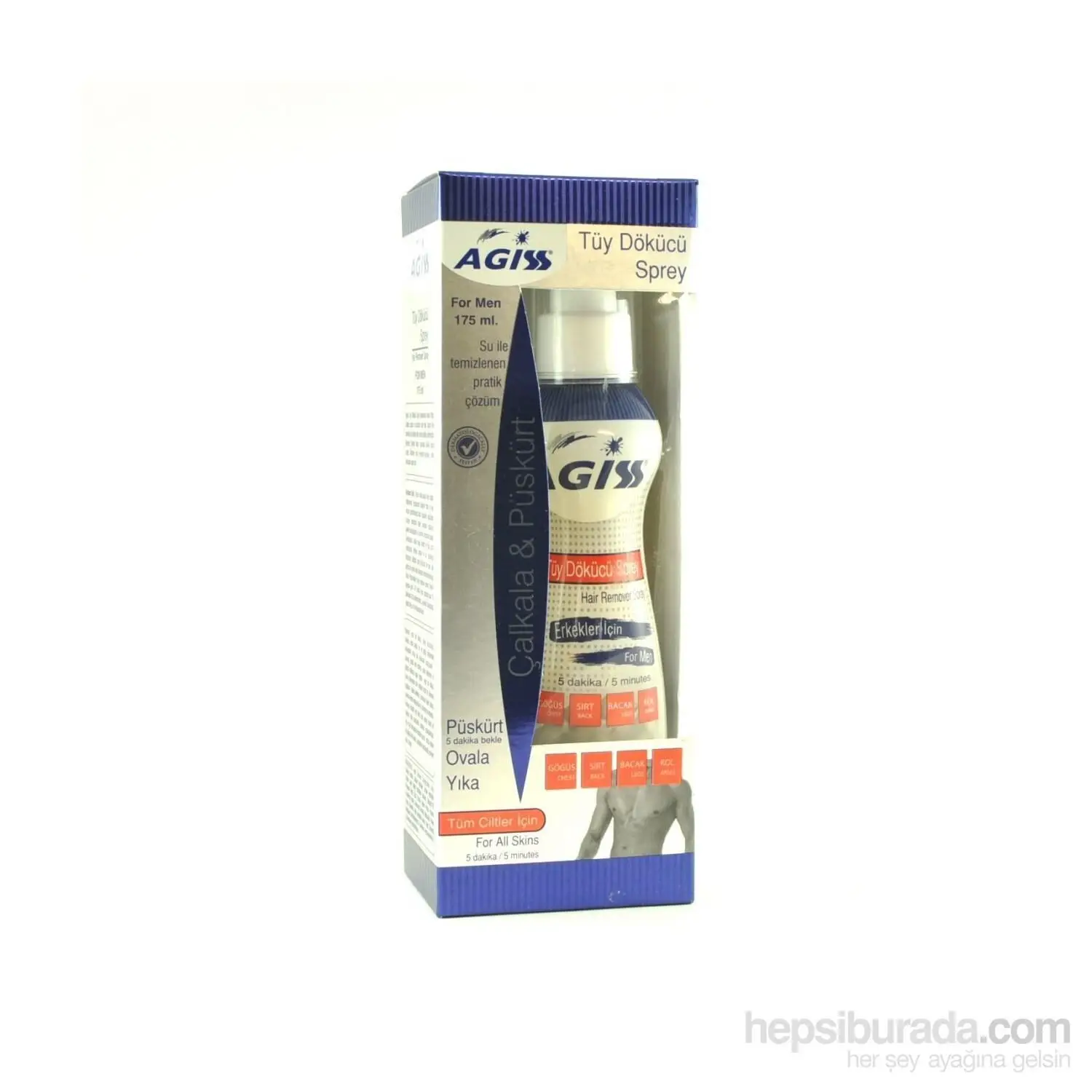 Agiss Gazsız Men Tüy Dökücü Sprey Tüm Ciltler İçin 175 Ml