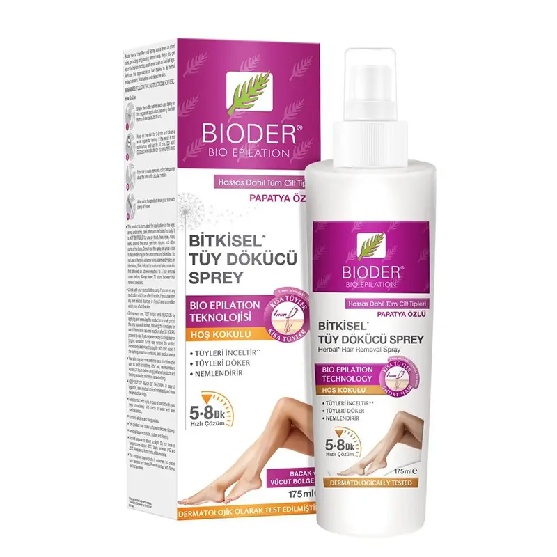 Bioder Tüy Dökücü Sprey Hassas Dahil Tüm Cilt Tipleri 150 Ml