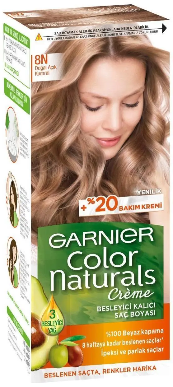 Garnıer Color Naturals Saç Boyası 8n Doğal Açık Kumral