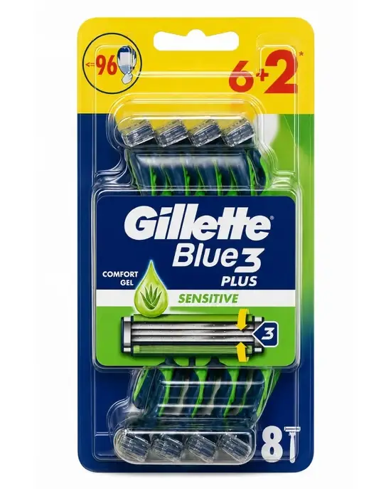 Gillette Blue3 Sensıtıve Kullan At Traş Bıçağı 8 Li