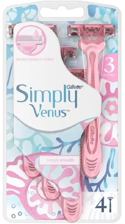 Gillette Venus 3 Simply Kullan At Kadın Traş Bıçağı 4 Lü