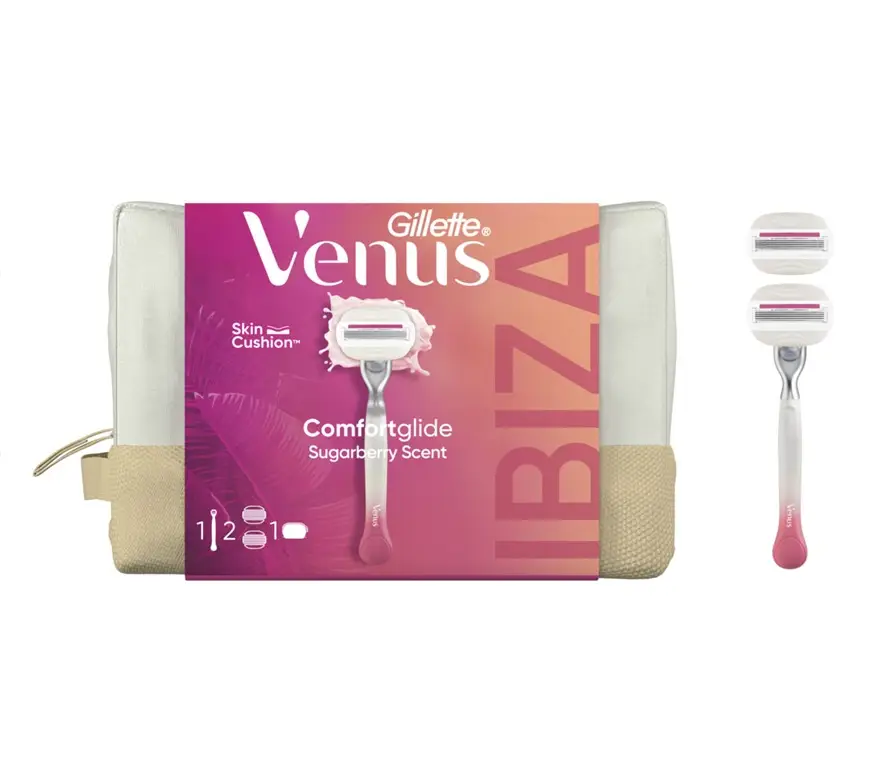 Gillette Venus Comfortglide Sugarberry Kadın Traş Makinesi 2 Yedekli Çantalı