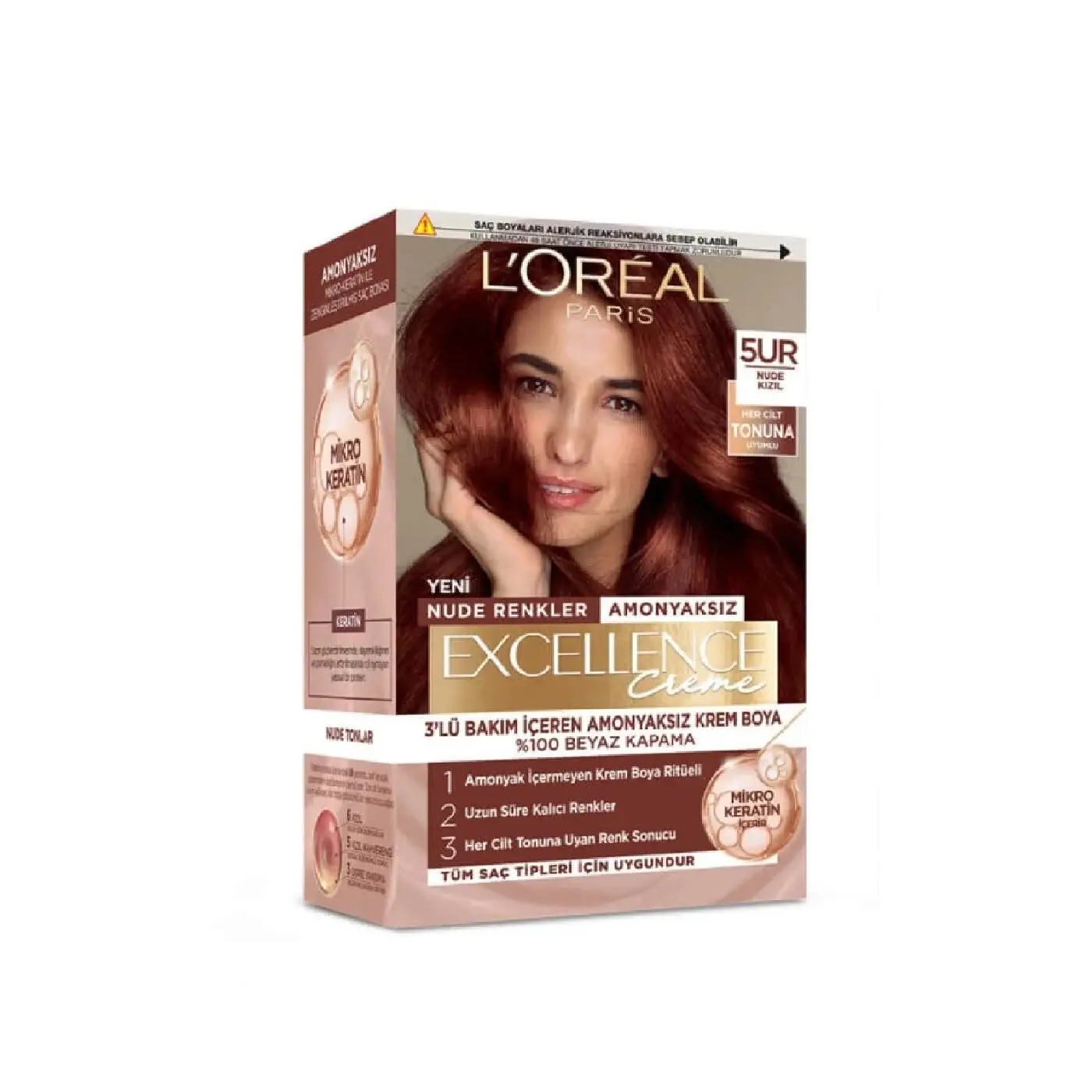 Loreal Excellence Creme Saç Boyası 5 Ur Nude Kızıl