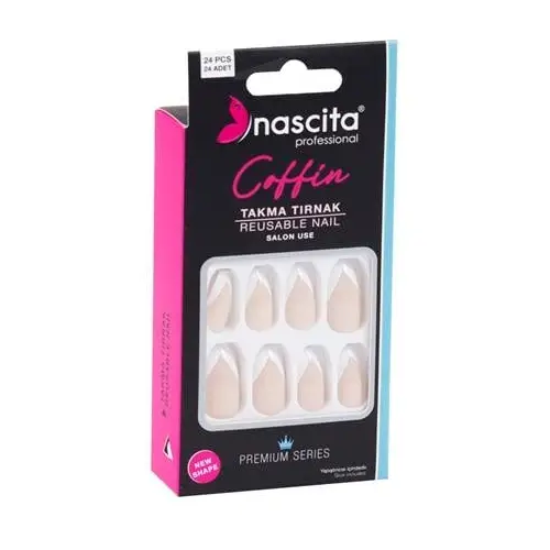 Nascita 24 Lü Renkli Takma Tırnak Coffin NASNAIL00144