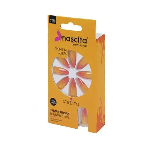 Nascita 24 Lü Renkli Takma Tırnak Stiletto NASNAIL00185