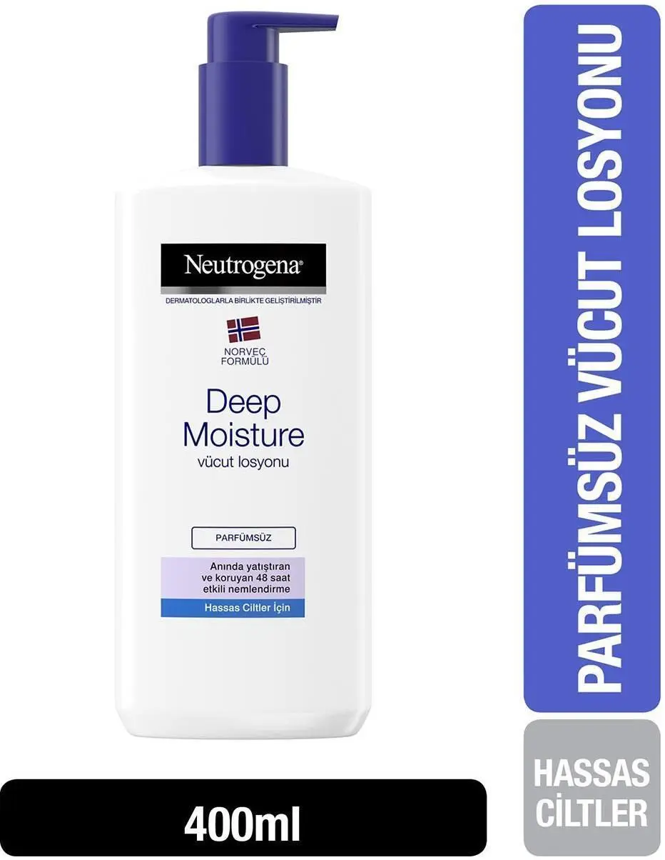 Neutrogena Deep Moisture Parfümsüz Hassas Cilt Vücut Losyonu 400 Ml