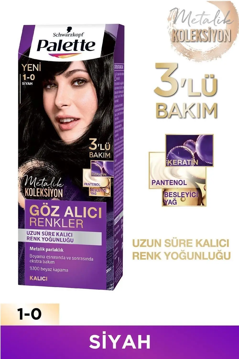 Palette Göz Alıcı Renkler Saç Boyası 1-0 Siyah