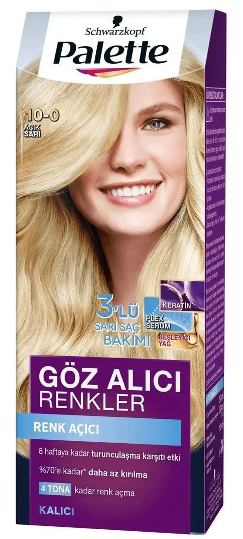 Palette Göz Alıcı Renkler Saç Boyası 10-0 Açık Sarı