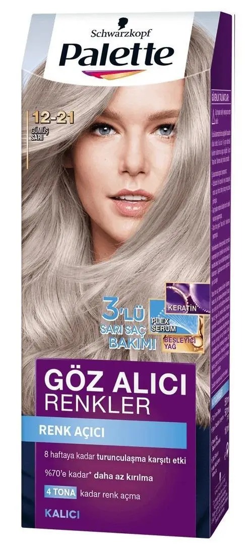 Palette Göz Alıcı Renkler Saç Boyası 12-21 Gümüş Sarı