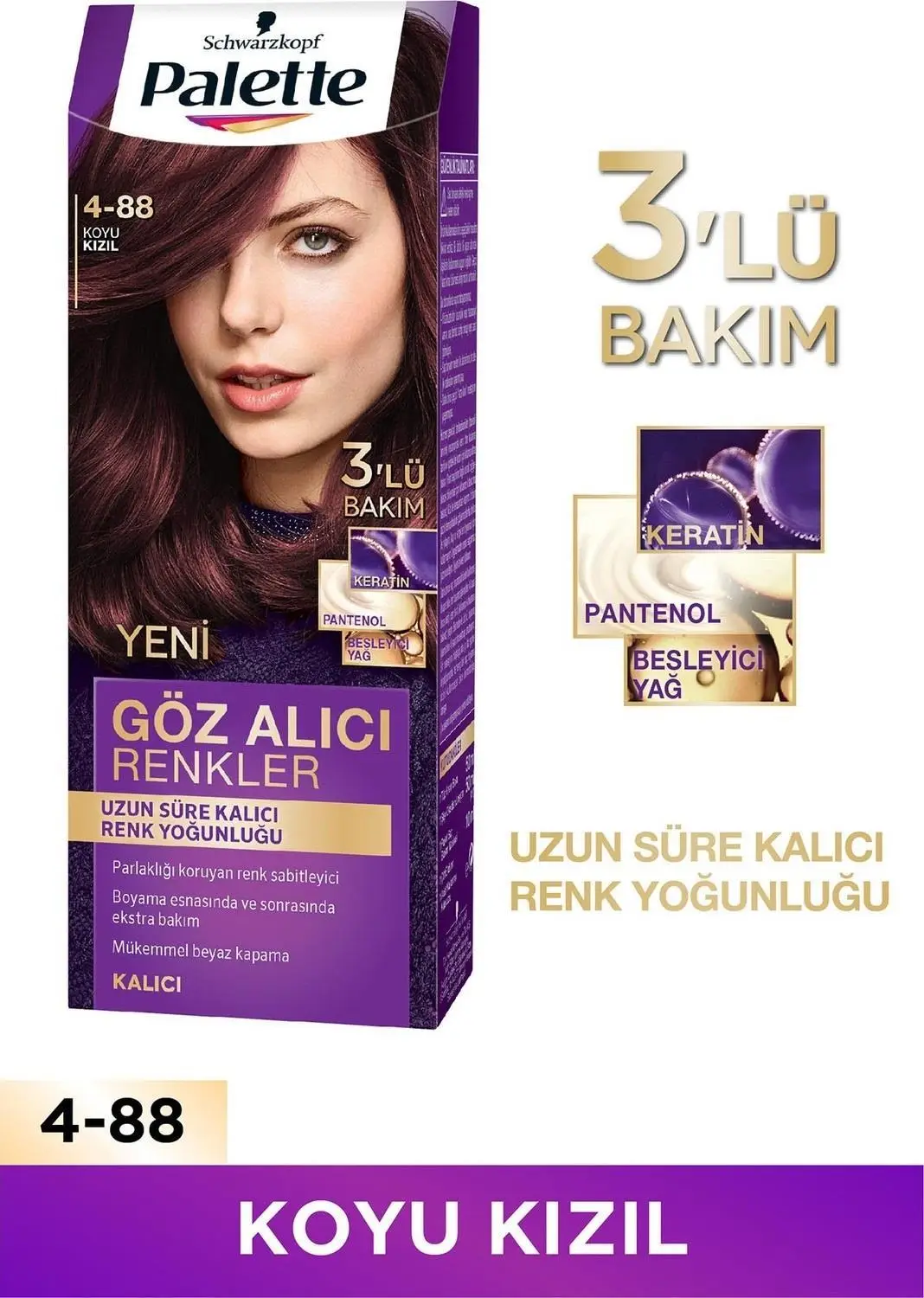 Palette Göz Alıcı Renkler Saç Boyası 4-88 Koyu Kızıl