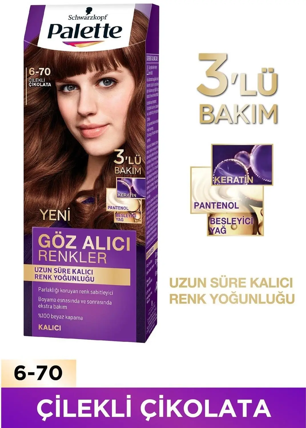 Palette Göz Alıcı Renkler Saç Boyası 6-70 Çilekli Çikolata