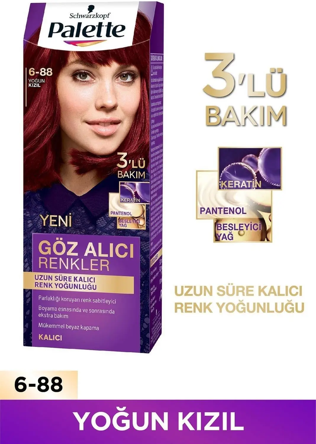 Palette Göz Alıcı Renkler Saç Boyası 6-88 Yoğun Kızıl
