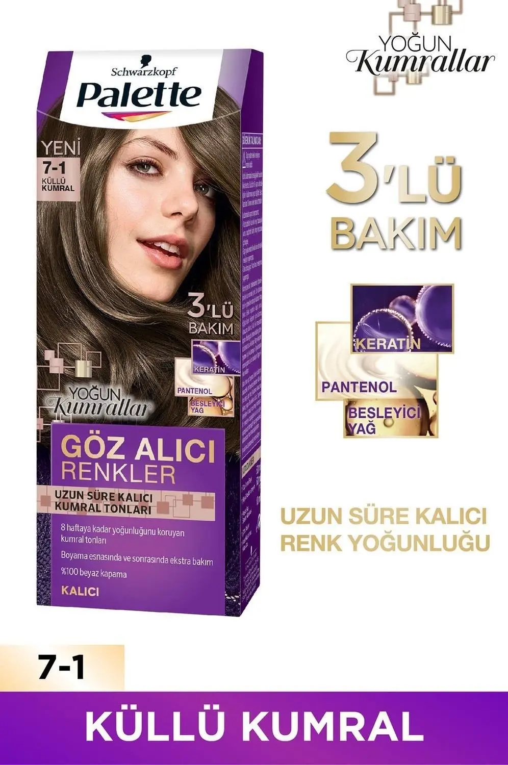 Palette Göz Alıcı Renkler Saç Boyası 7-1 Küllü Kumral