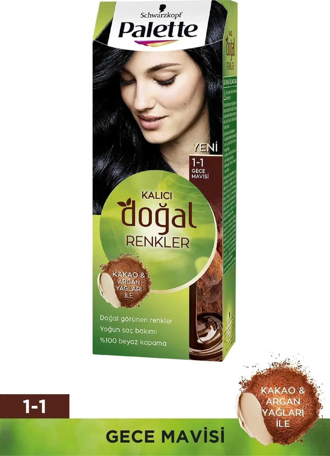 Palette Natural Doğal Renkler Saç Boyası 1-1 Gece Mavisi