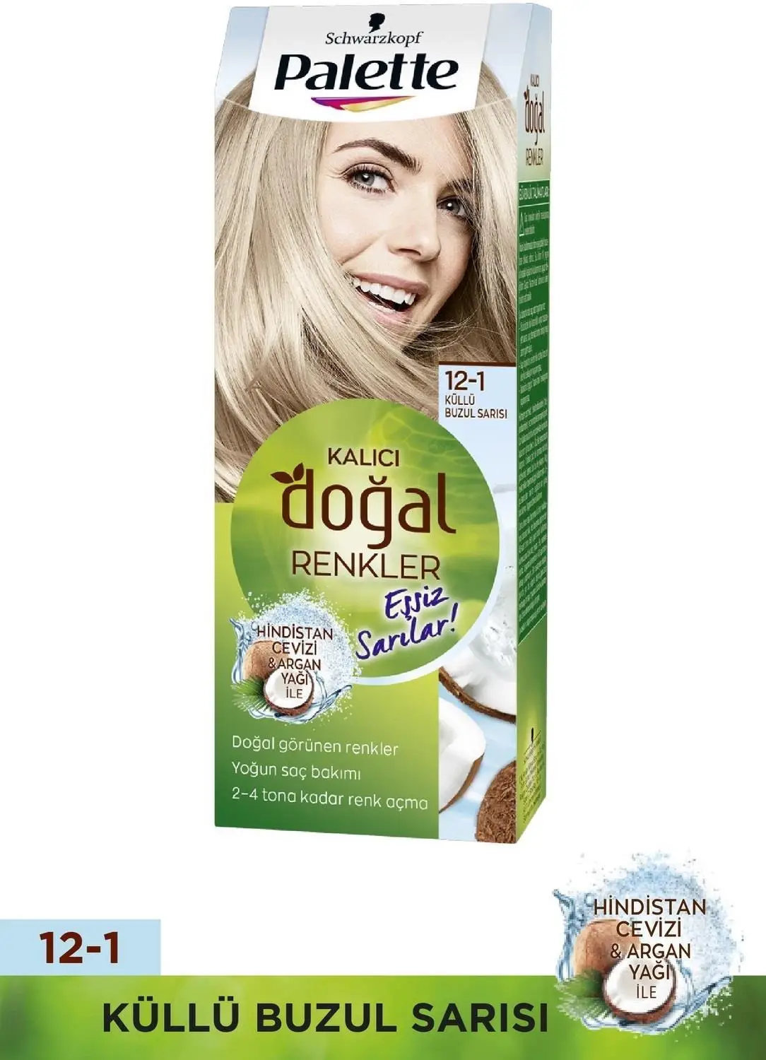 Palette Natural Doğal Renkler Saç Boyası 12-1 Küllü Buzul Sarısı
