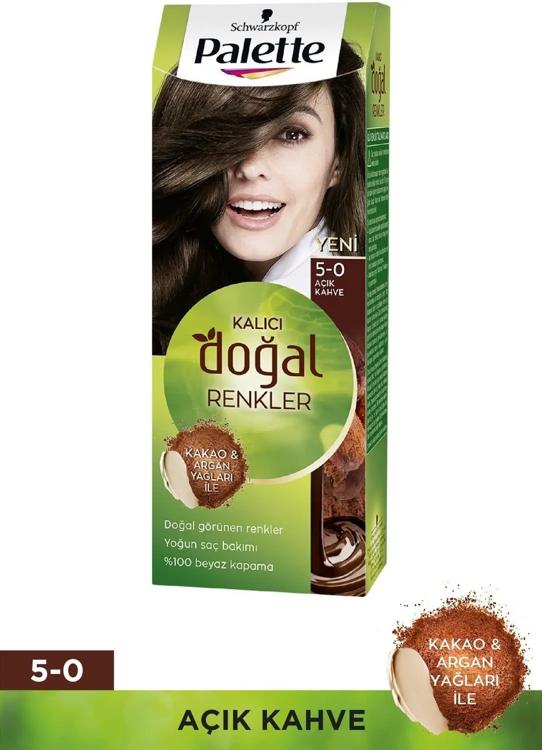 Palette Natural Doğal Renkler Saç Boyası 5-0 Açık Kahve