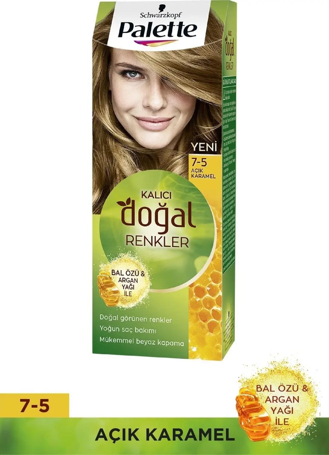 Palette Natural Doğal Renkler Saç Boyası 7-5 Açık Karamel