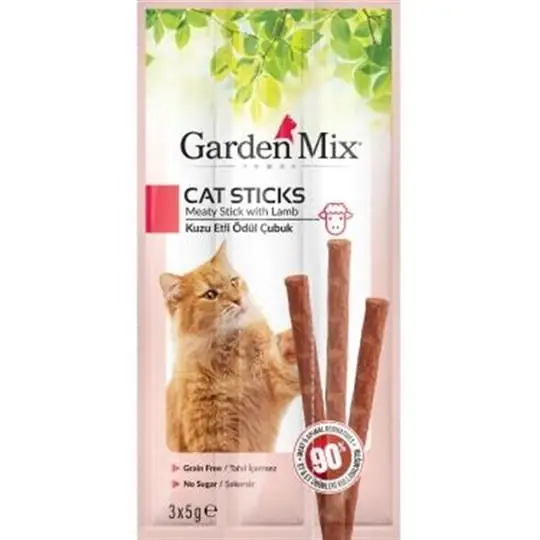 Pets Family Garden Mix Cat Stıcks Kediler İçin Kuzu Etli Ödül Çubuk 3x5 Gr