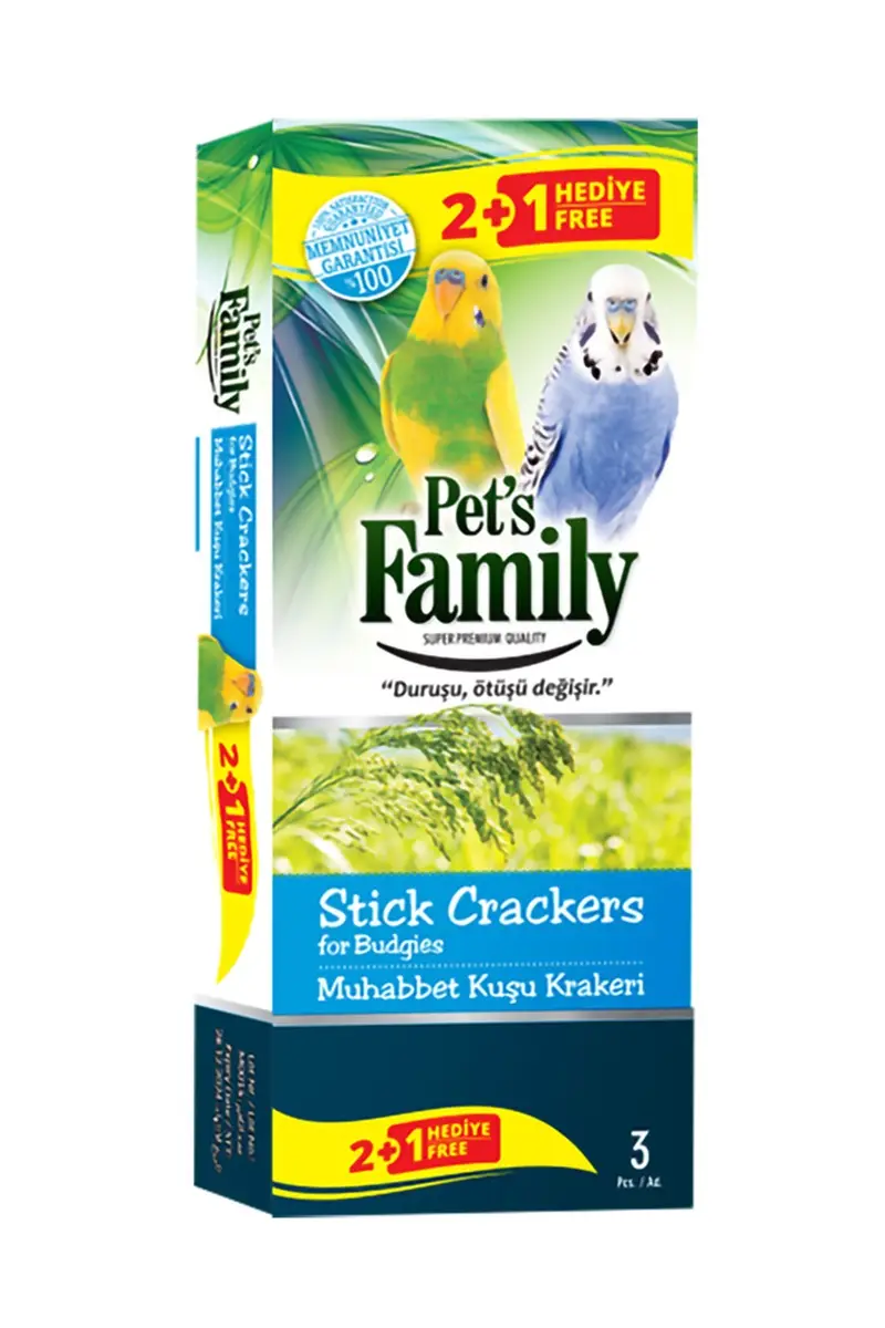 Pets Family Muhabbet Kuşu Krakeri 3 Lü