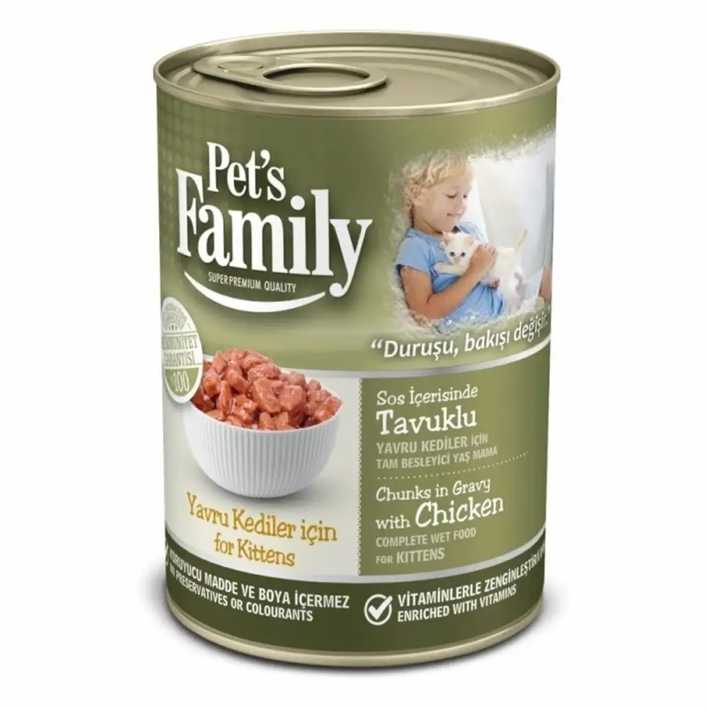 Pets Family Yavru Kediler İçin Tavuklu Yaş Mama 400 Gr