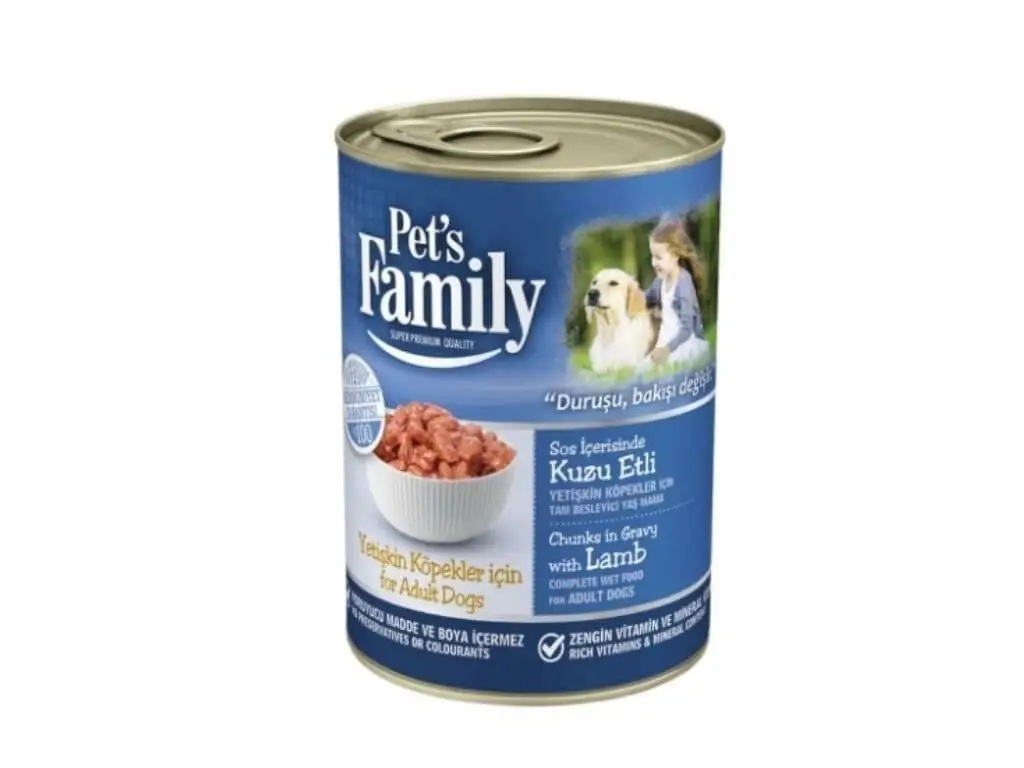 Pets Family Yetişkin Köpekler İçin Kuzu Etli Yaş Mama 400 Gr