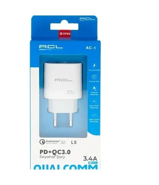 Prn Acl Şarj Kafası 25 W 3.4 A 2 Çıkışlı Usb-Typ C