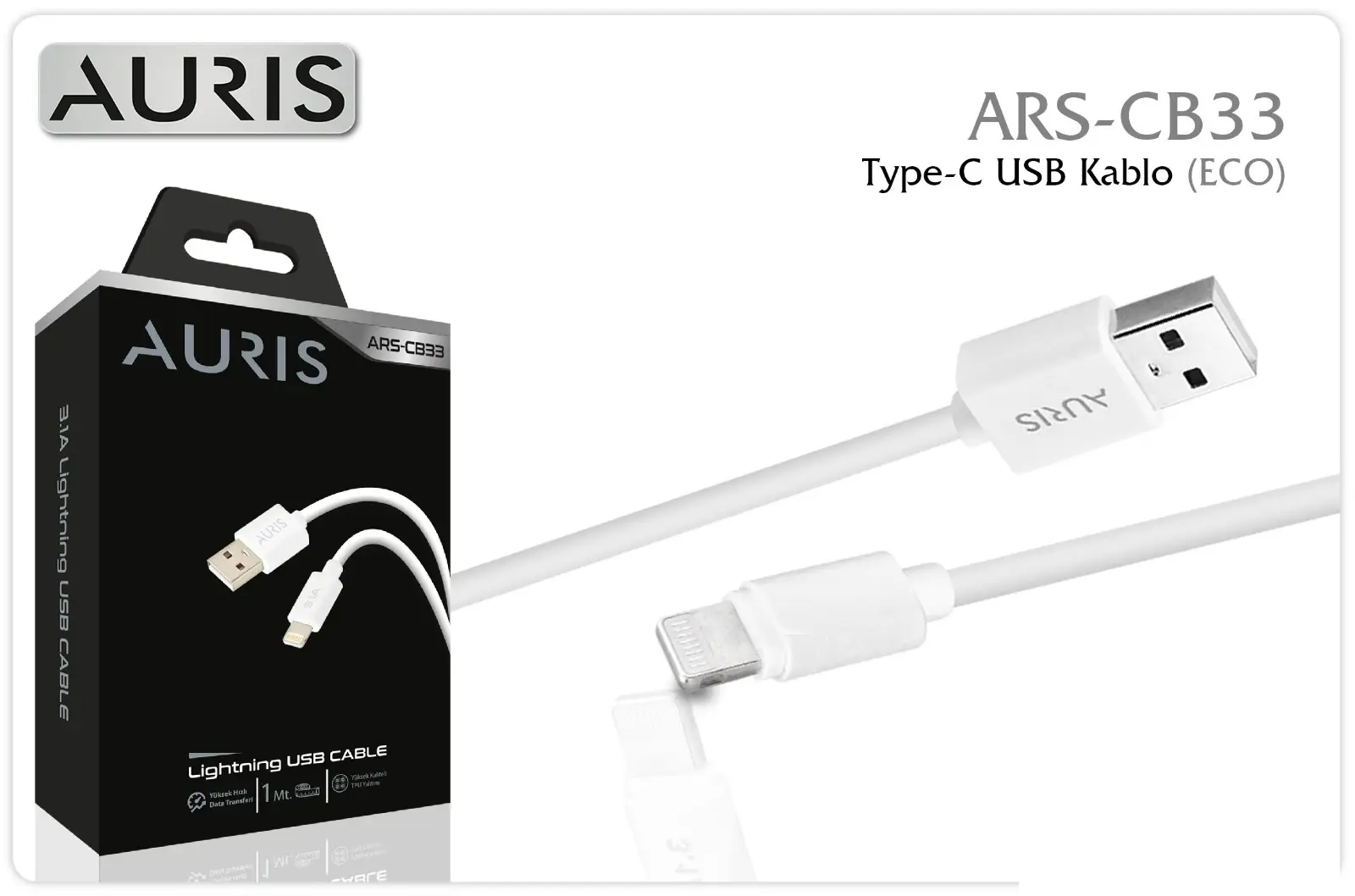 Prn Aurıs Şarj Kablosu Eko Usb İphone