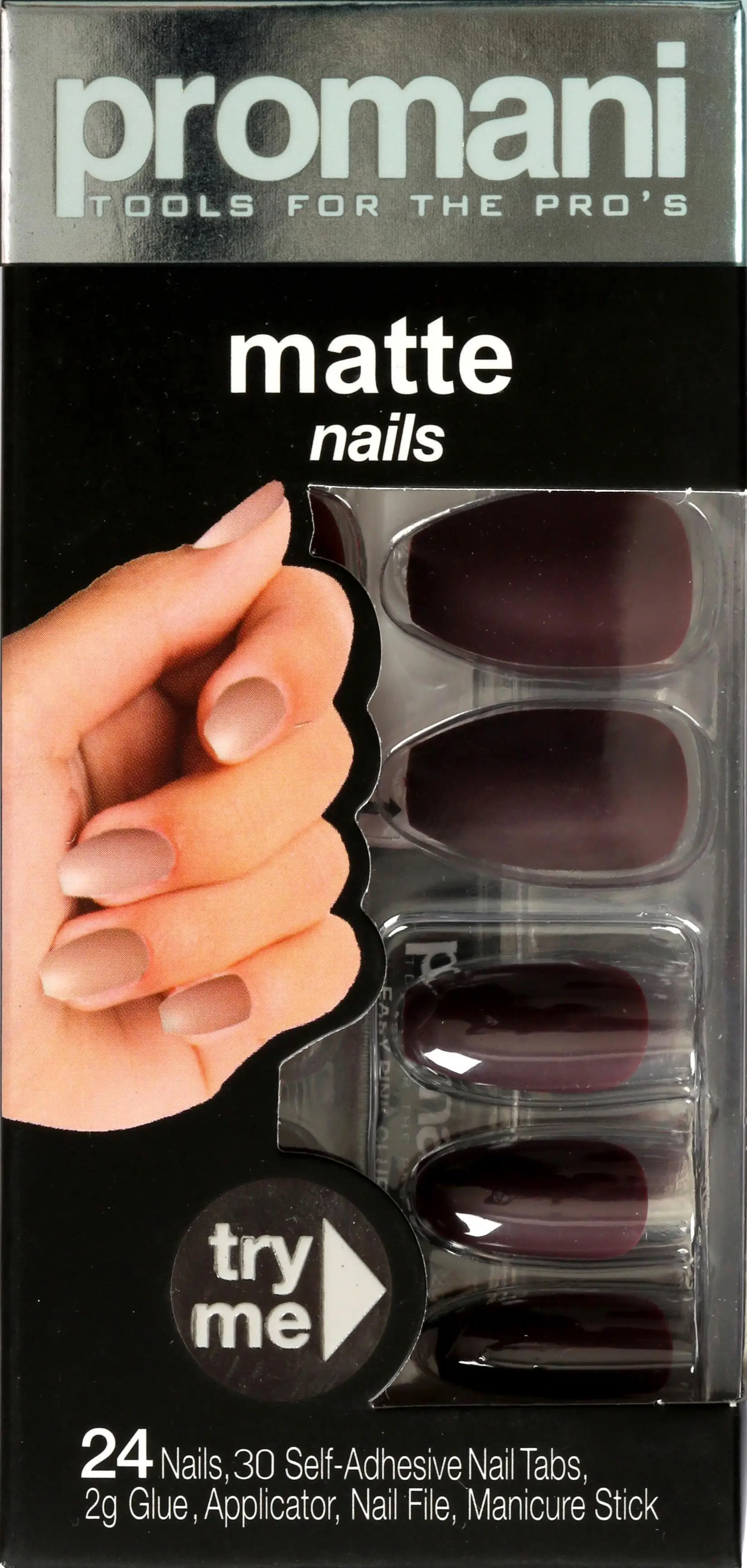 Promani Matte Takma Tırnak Kiti Koyu Bordo Pr-5018