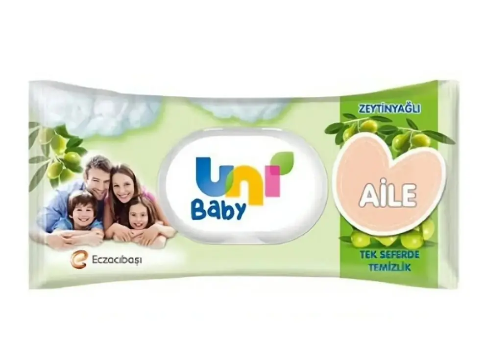 Uni Baby Islak Havlu Aile Zeytinyağlı Kapaklı 90 Lı